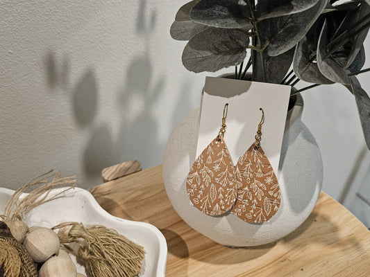 Cork Leather Teardrop | Mustard Wildflower